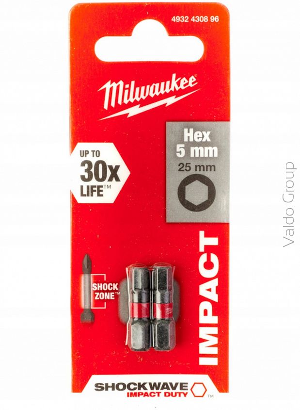 Milwaukee zestaw bitów udarowych HEX5x25 - 2 szt.