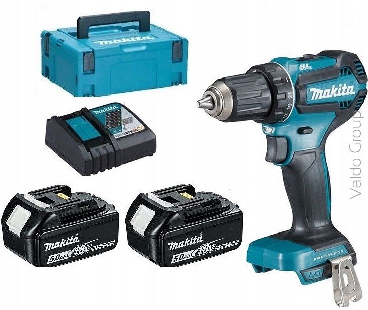 Makita DDF485RTJ Wkrętarka 50 Nm 2x5.0Ah+ładowarka+makpac