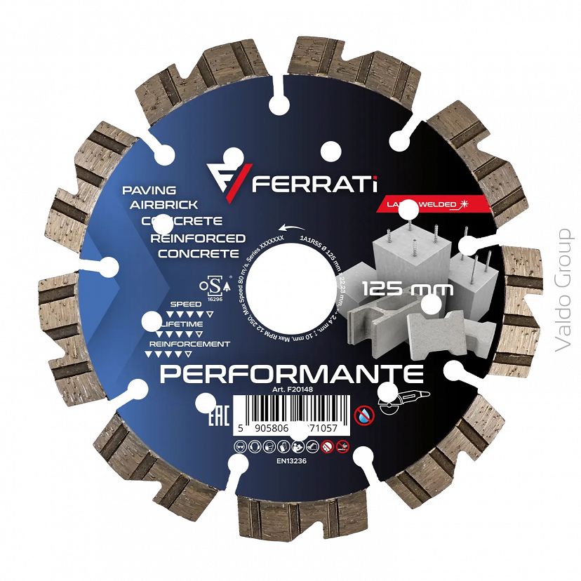 TARCZA DIAMENTOWA TNĄCA 125MM PERFORMANTE