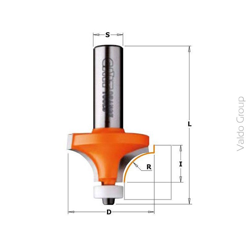 Frez zaokrąglający z łożyskiem R-3 D-18,7; fi-8mm 938.187.11