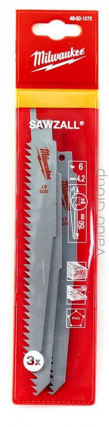MILWAUKEE BRZESZCZOT DO DREWNA TWORZYWA 150/4,2mm (3 szt.)