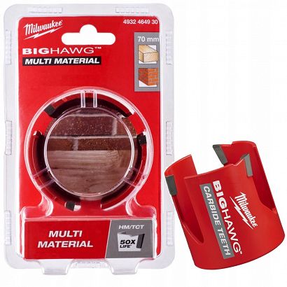 MILWAUKEE OTWORNICA BIG HAWG MULTI MATERIAL 70 mm